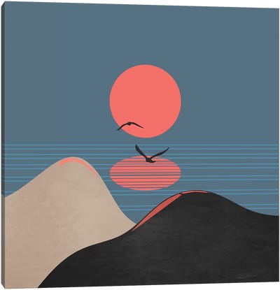Minimal Sunset XII Canvas Art Print - '70s Sunsets