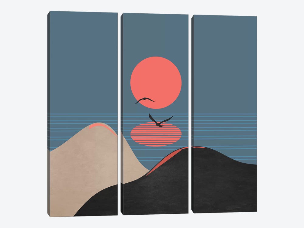 Minimal Sunset XII by Viviana Gonzalez 3-piece Canvas Artwork