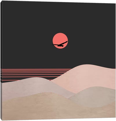 Minimal Sunset XIV Canvas Art Print - Seventies Nostalgia Art