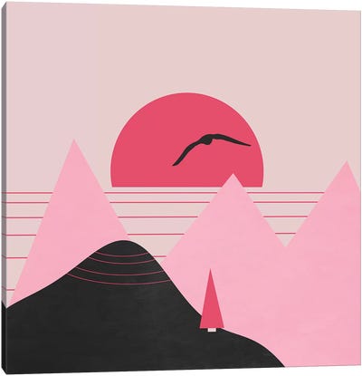 Minimal Sunset XV Canvas Art Print - '70s Sunsets