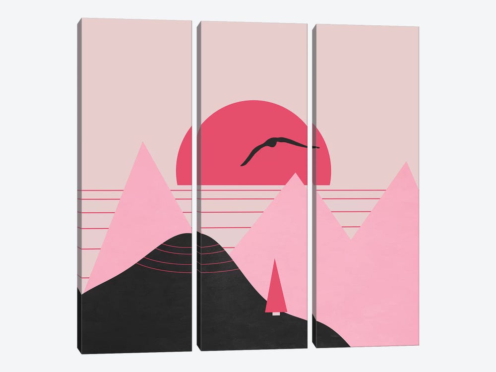 Minimal Sunset XV by Viviana Gonzalez 3-piece Canvas Art Print
