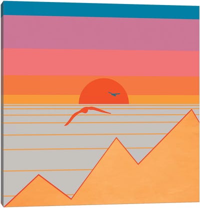 Minimal Sunset XVII Canvas Art Print - '70s Sunsets