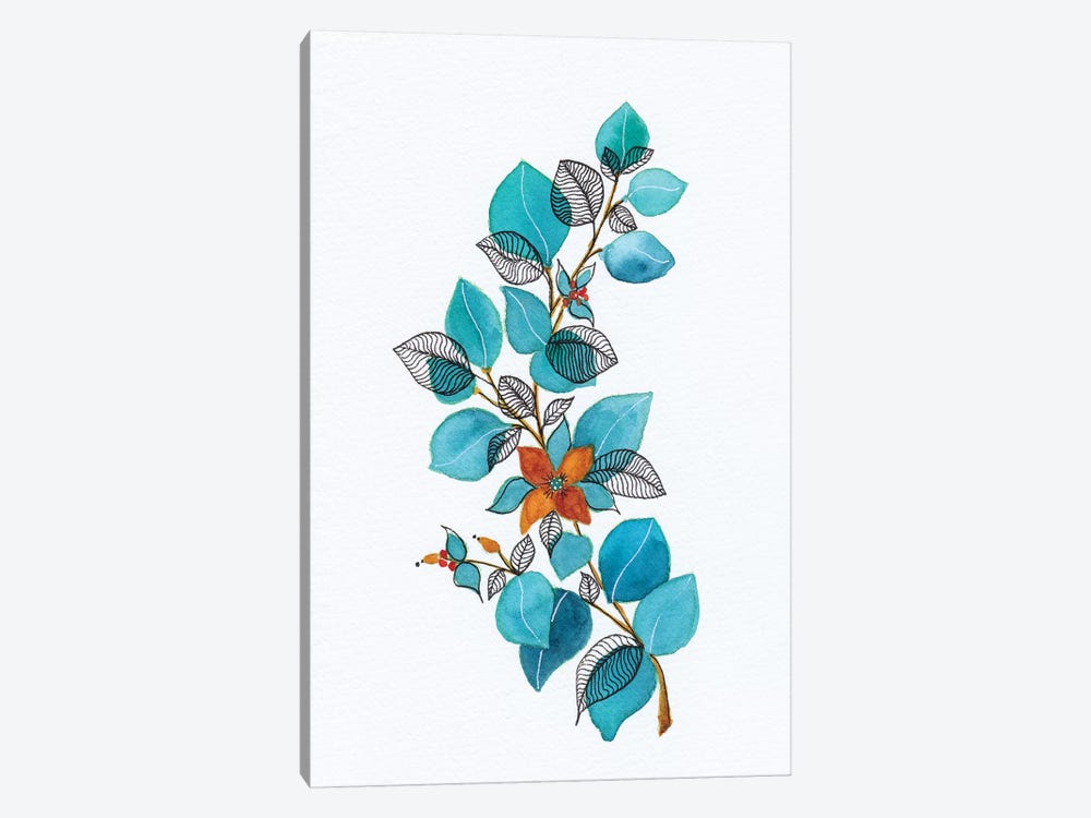 Watercolor + Ink Leaves Iv by Viviana Gonzalez 1-piece Canvas Wall Art