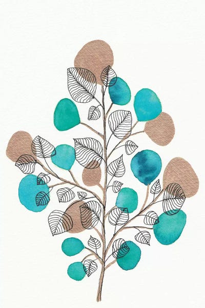 Viviana Gonzalez: Watercolor + Ink Leaves Vii by Viviana Gonzalez