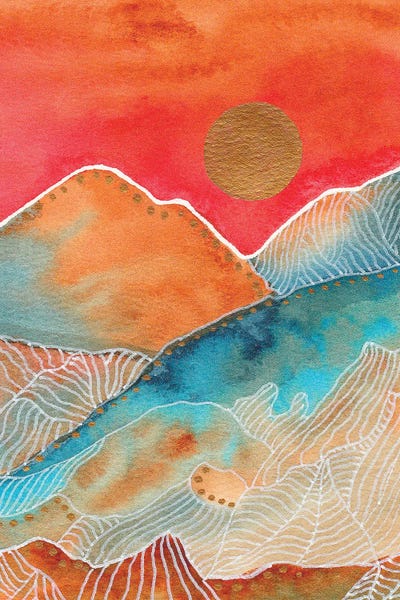 Watercolor Landscape & Line Art I by Viviana Gonzalez canvas print