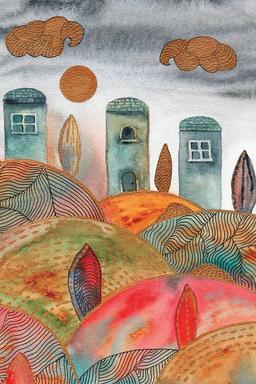 Watercolor Landscape & Line Art II by Viviana Gonzalez wall art