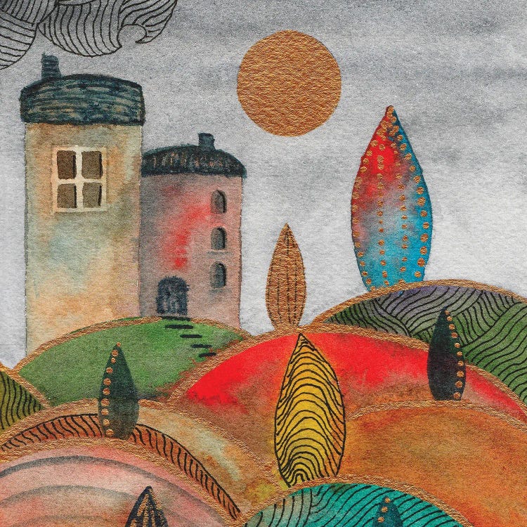 Watercolor Landscape & Line Art III by Viviana Gonzalez wall art