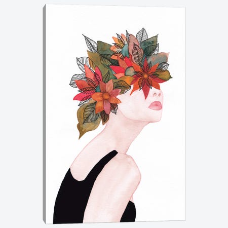Woman In Flowers, Watercolor II Canvas Print #VGO156} by Viviana Gonzalez Canvas Art