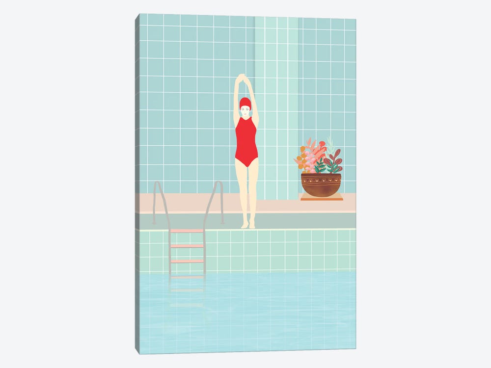 Girl With Red Swimsuit by Viviana Gonzalez 1-piece Canvas Art Print