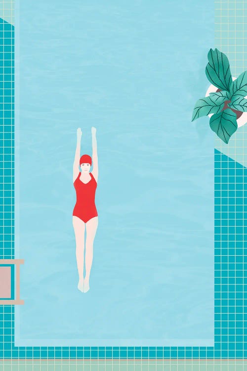 Girl With Red Swimsuit II by Viviana Gonzalez wall art