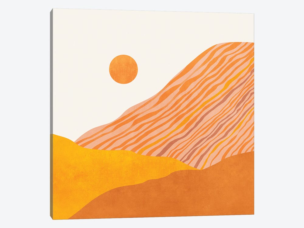 Minimal Abstract Sunset I by Viviana Gonzalez 1-piece Canvas Art Print