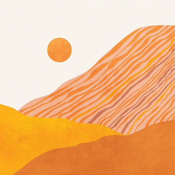 Mountain Sunrises & Sunsets: Minimal Abstract Sunset I by Viviana Gonzalez