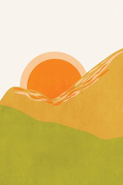 Mountain Sunrises & Sunsets: Minimal Abstract Sunset Ii by Viviana Gonzalez