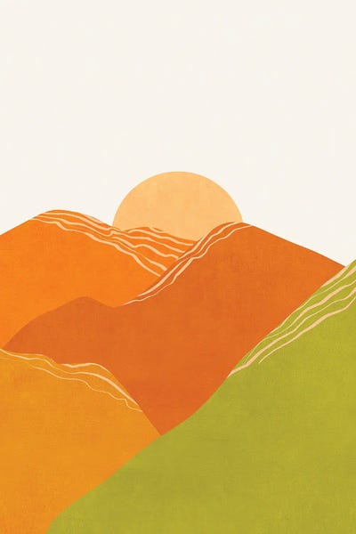 Mountain Sunrises & Sunsets: Minimal Abstract Sunset Iii by Viviana Gonzalez