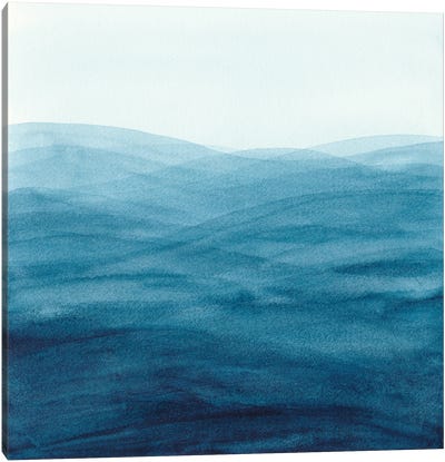 Watercolor Abstract Waves Canvas Art Print - Viviana Gonzalez