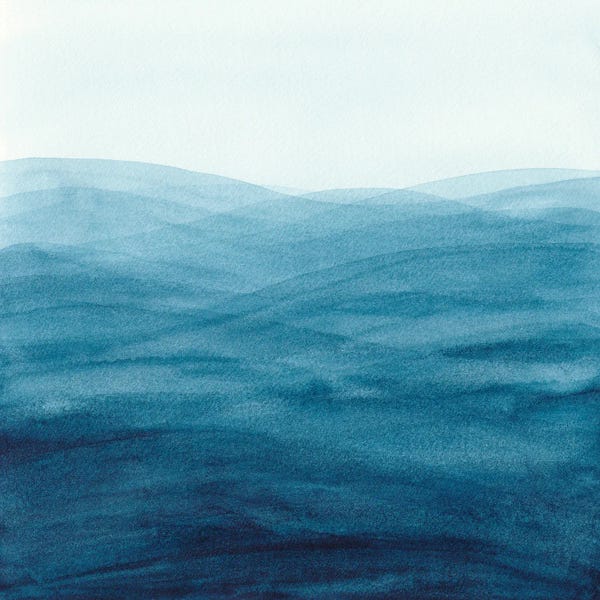 Viviana Gonzalez: Watercolor Abstract Waves by Viviana Gonzalez