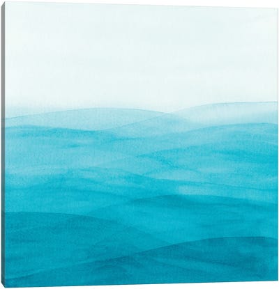 Watercolor Abstract Waves II Canvas Art Print - Viviana Gonzalez