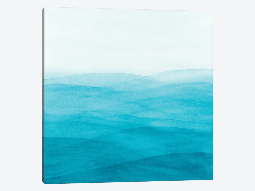 Watercolor Abstract Waves II by Viviana Gonzalez 1-piece Canvas Artwork