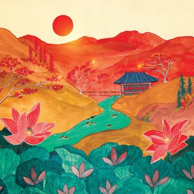 Japanese Mountains by Viviana Gonzalez metal wall art