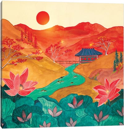 Japanese Mountains Canvas Art Print - Viviana Gonzalez
