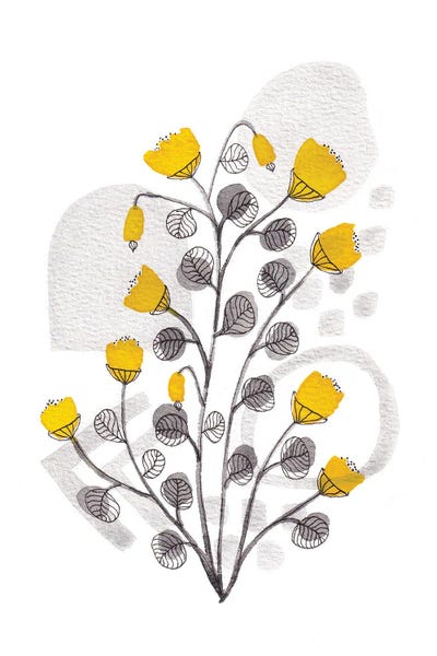 Organic Watercolor Botanicals I by Viviana Gonzalez framed canvas print