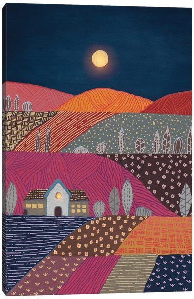Midnight Landscape II Canvas Art Print - Patchwork Landscapes