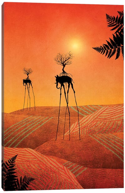 The Elephants And Trees Canvas Art Print - Viviana Gonzalez