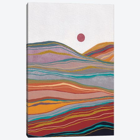 Retro Rainbow Landscape Canvas Print #VGO206} by Viviana Gonzalez Canvas Artwork
