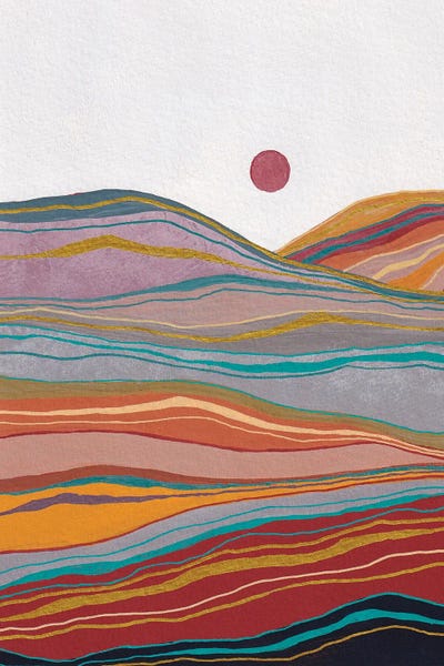 Patchwork Landscapes: Retro Rainbow Landscape by Viviana Gonzalez