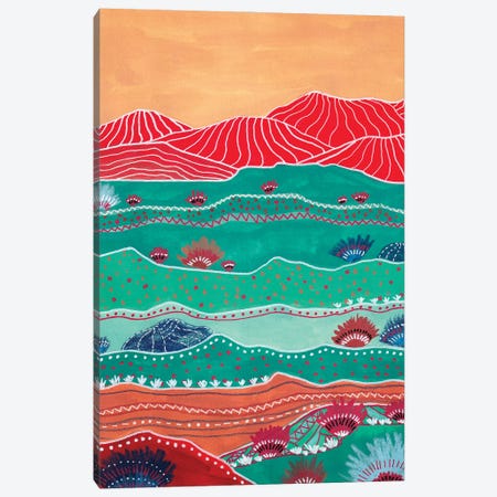 Boho Landscape And Red Mountains Canvas Print #VGO212} by Viviana Gonzalez Canvas Artwork
