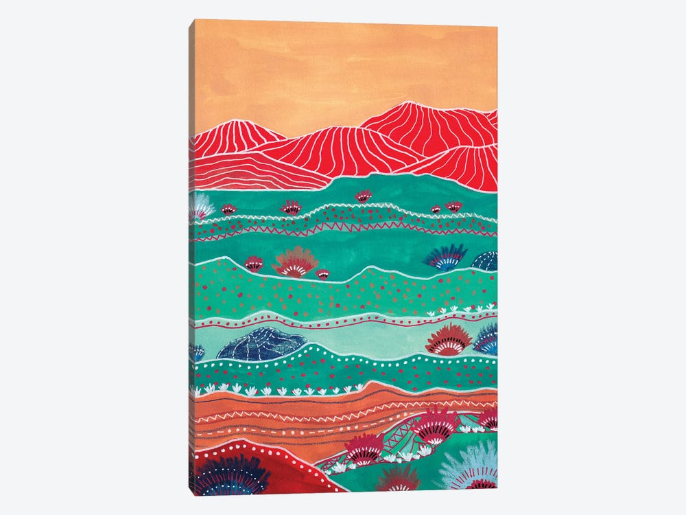 Boho Landscape And Red Mountains by Viviana Gonzalez 1-piece Canvas Art