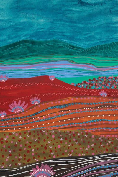 Boho Midnight Landscape by Viviana Gonzalez metal wall art