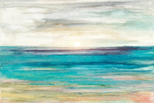 Viviana Gonzalez: Minimal Sunset In The Sea by Viviana Gonzalez