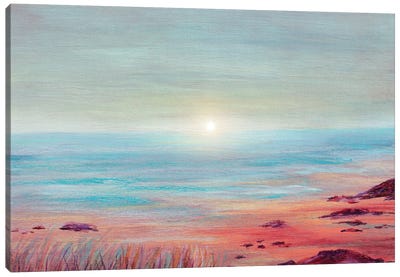 Minimal Sunset In The Sea II Canvas Art Print - Viviana Gonzalez