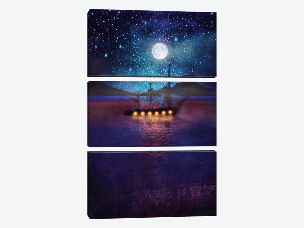 The Lights And The Silent Water by Viviana Gonzalez 3-piece Canvas Art Print