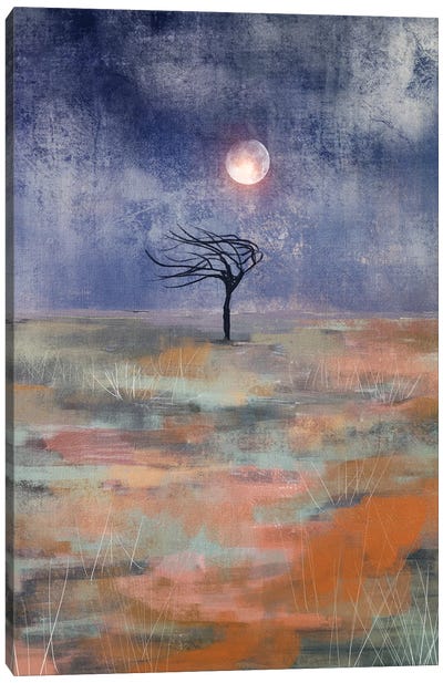 Moon And The Tree Canvas Art Print - Viviana Gonzalez