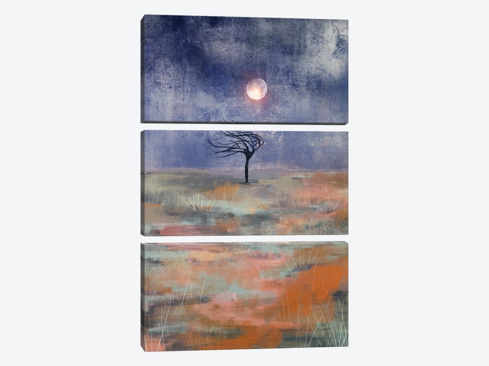Moon And The Tree by Viviana Gonzalez 3-piece Art Print