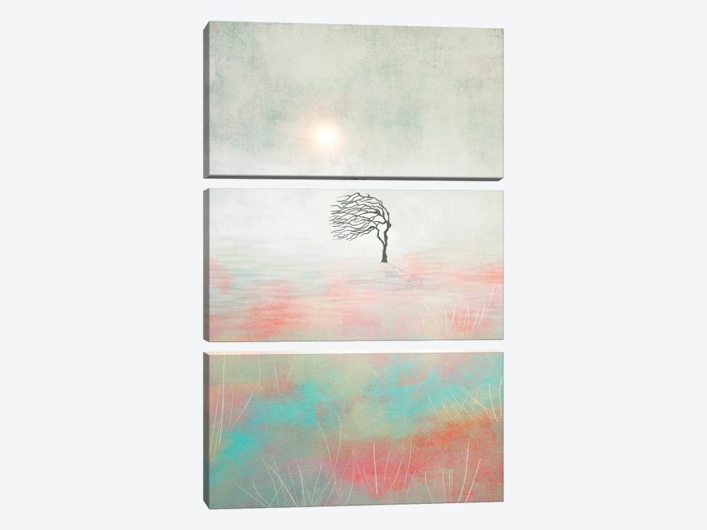 Sunset And The Tree II by Viviana Gonzalez 3-piece Canvas Art Print