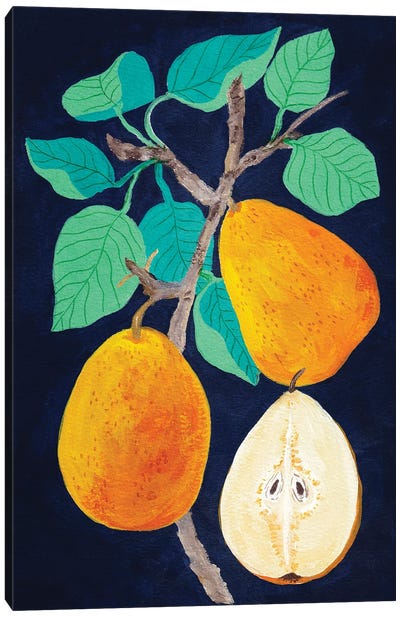 Pears Canvas Art Print - Minimalist Kitchen Art
