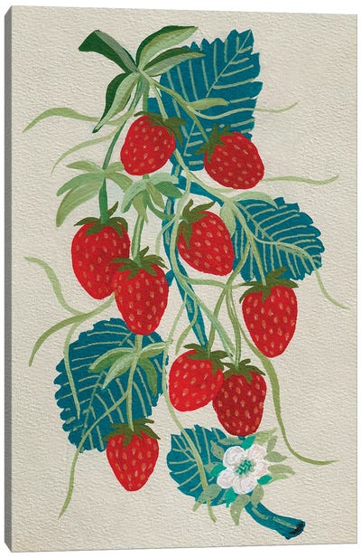 Strawberries Canvas Art Print - Minimalist Kitchen Art