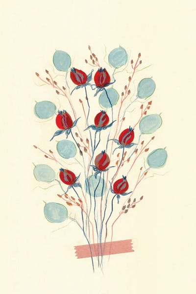 Viviana Gonzalez: Retro Floral Arrangement I by Viviana Gonzalez
