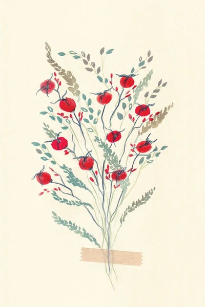 Retro Floral Arrangement II by Viviana Gonzalez framed canvas print