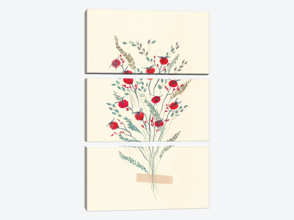Retro Floral Arrangement II by Viviana Gonzalez 3-piece Canvas Art