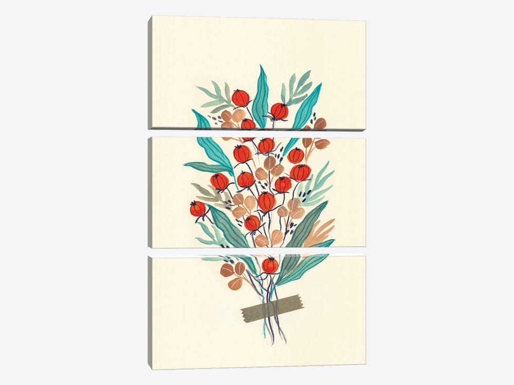 Retro Floral Arrangement III by Viviana Gonzalez 3-piece Canvas Art Print