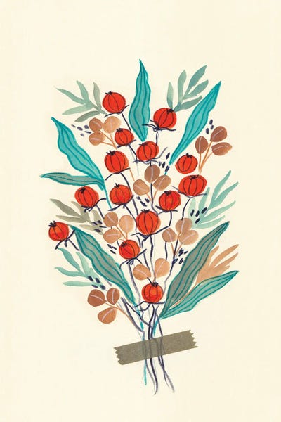 Viviana Gonzalez: Retro Floral Arrangement III by Viviana Gonzalez