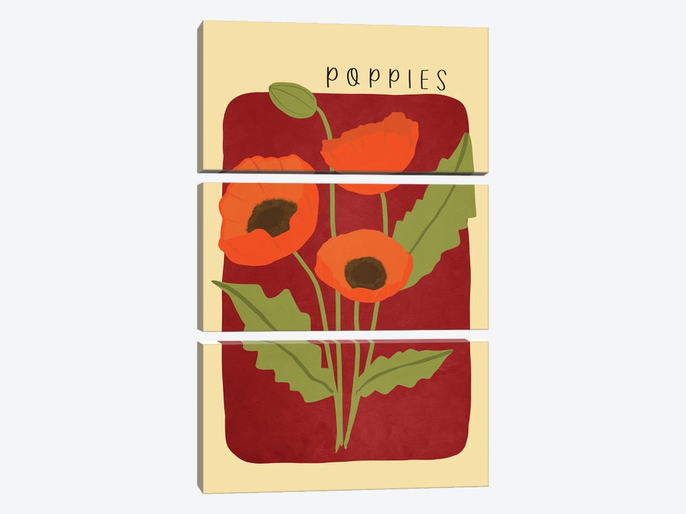 Poppies by Viviana Gonzalez 3-piece Canvas Art Print
