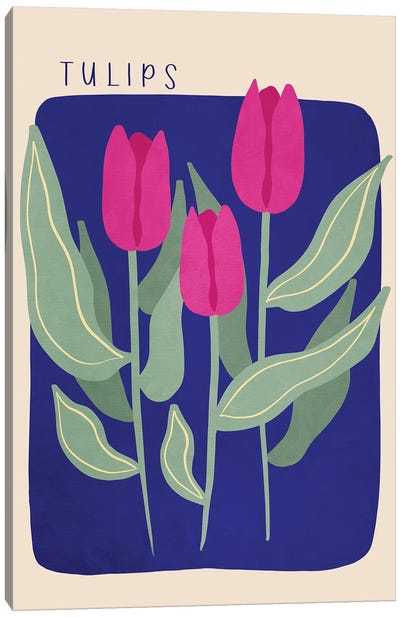 Tulips Canvas Art Print - Pantone 2023 Viva Magenta