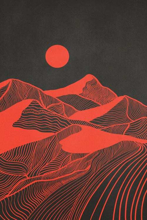 Vintage Mountains Line Art II