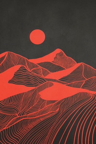 Viviana Gonzalez: Vintage Mountains Line Art II by Viviana Gonzalez