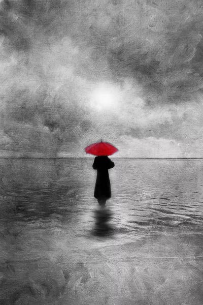 Umbrellas: Waiting In The Sea by Viviana Gonzalez